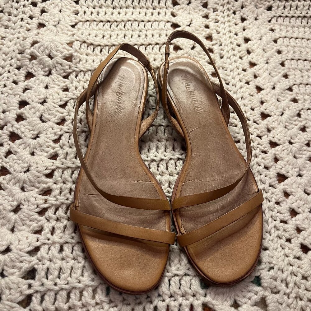 Madewell Heidi Slingback Sandals - Tan Leather Size 8 1/2